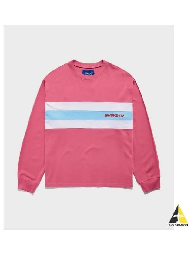 M long sleeve striped t shirt pink LS STRIPE - AWAKE NY - BALAAN 1