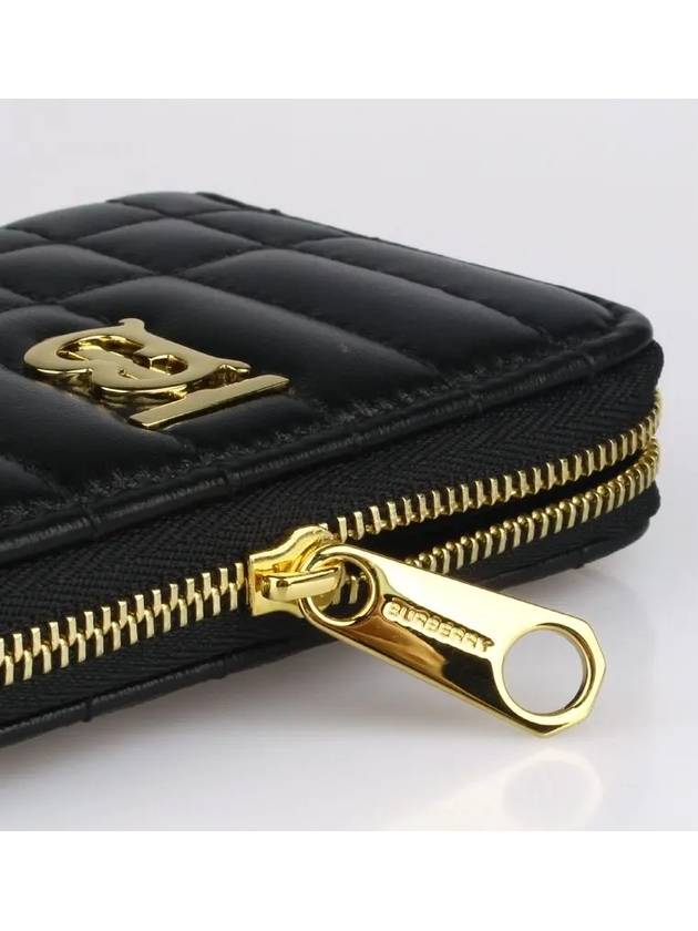 Lola Zipper Quilted Leather Half Wallet Black - BURBERRY - BALAAN 4