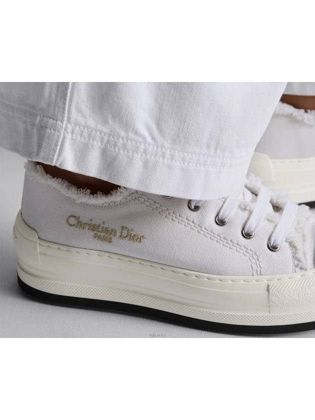 Walk'n Platform Cotton Canvas Low Top Sneakers White - DIOR - BALAAN 8