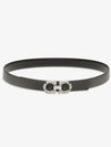 Reversible Gancini Leather Belt Grey - SALVATORE FERRAGAMO - BALAAN 2