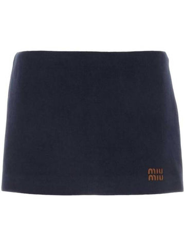 Logo Mini A-Line Skirt Black - MIU MIU - BALAAN 1