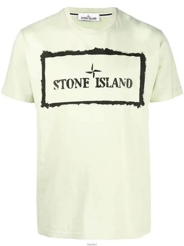 Stencil One Logo Short Sleeve T-Shirt Light Green - STONE ISLAND - BALAAN 1