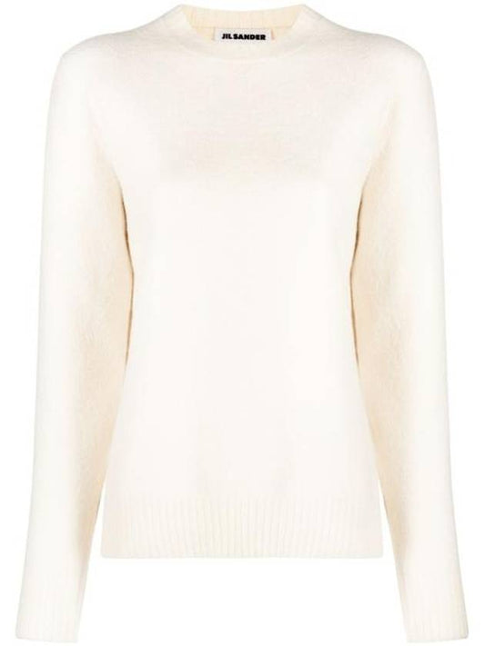 Wool Long Sleeve Knit Top White - JIL SANDER - BALAAN 1