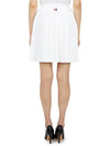 side three-color striped dropback mini pleated skirt white - THOM BROWNE - BALAAN.