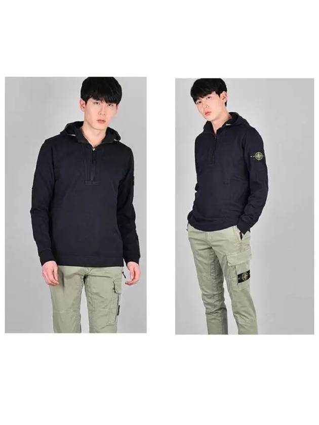 Waffen Patch Half Zip-Up Hood Navy - STONE ISLAND - BALAAN.