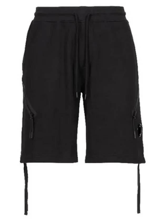 Men's Diagonal Raised Fleece Shorts Black - CP COMPANY - BALAAN 2