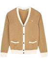 Baby Fox Bicolor Classic Cardigan Beige - MAISON KITSUNE - BALAAN 2