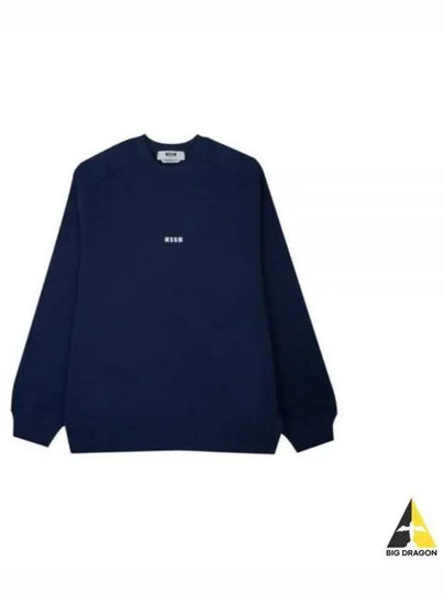 Micro Logo Cotton Sweatshirt Navy - MSGM - BALAAN 2