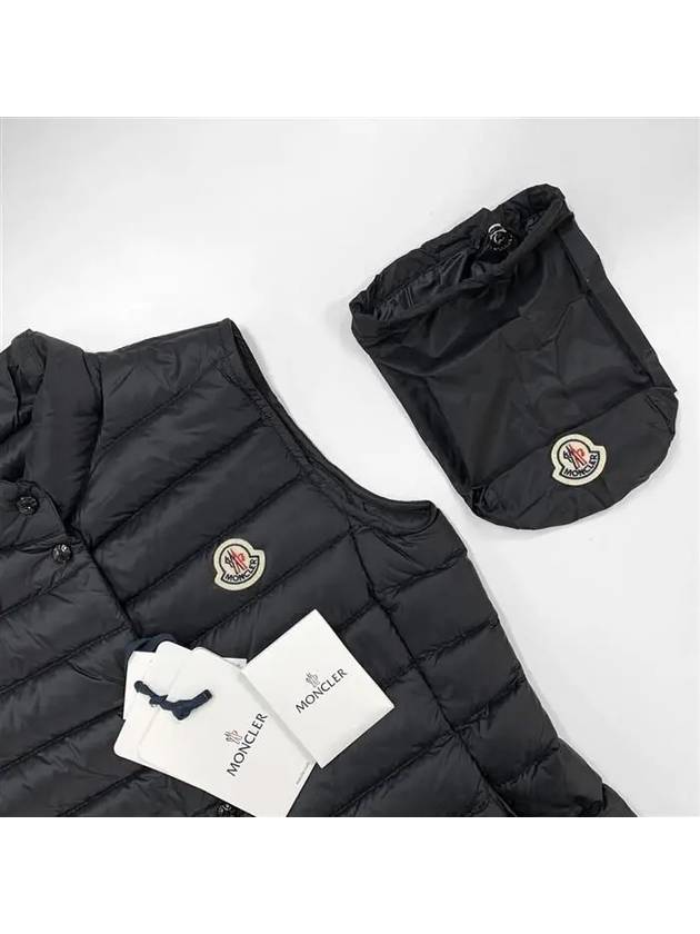 Women's Liane Logo Patch Padded Vest Black - MONCLER - BALAAN 7