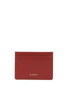 Logo Print Leather Card Wallet Red - JIL SANDER - BALAAN 1