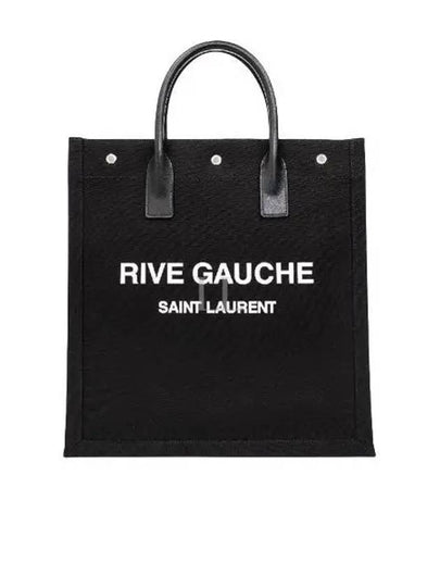 Rive Gauche Canvas Tote Bag Black - SAINT LAURENT - BALAAN 2