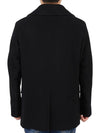 Men's Wool Pea Double Coat Black - BURBERRY - BALAAN 5