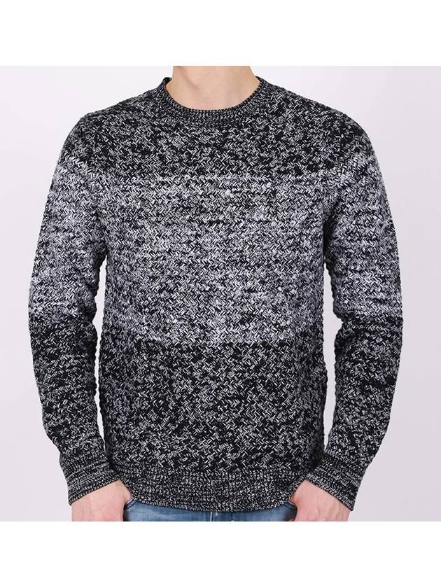 Bokashi coated knit that goes well with men's black NIT117 - IKALOOOK - BALAAN 6