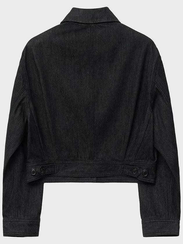 Overfit Cropped Denim Jacket Black - NOIRER FOR WOMEN - BALAAN 5