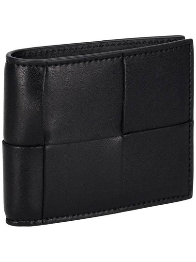 Men's Intrecciato Half Wallet Black - BOTTEGA VENETA - BALAAN 2