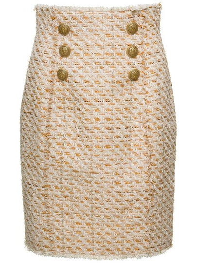 Short Skirt AF0LB845CD62GCC Beige - BALMAIN - BALAAN 2