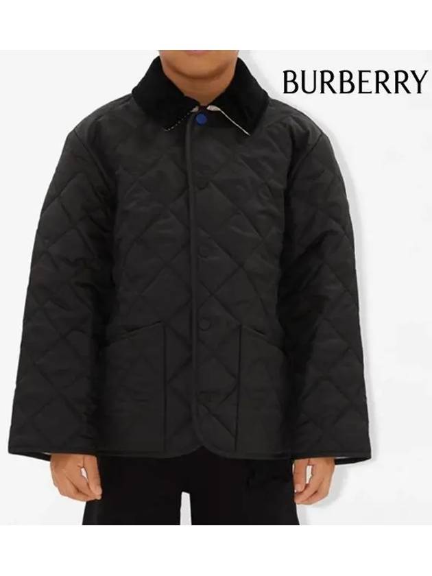 Corduroy Collar Quilted Half Jacket Black - BURBERRY - BALAAN 9