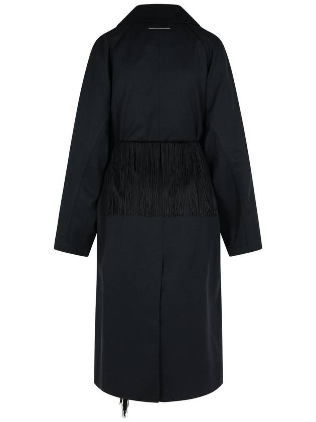 Mm6 Maison Margiela Black Virgin Wool Trench Coat - MAISON MARGIELA - BALAAN 3