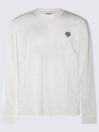 Lucky Tiger Embroidery Long Sleeve T-Shirt Off White - KENZO - BALAAN 2