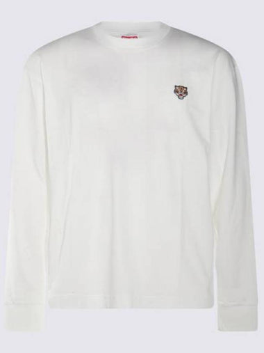 Lucky Tiger Embroidery Long Sleeve T-Shirt Off White - KENZO - BALAAN 1