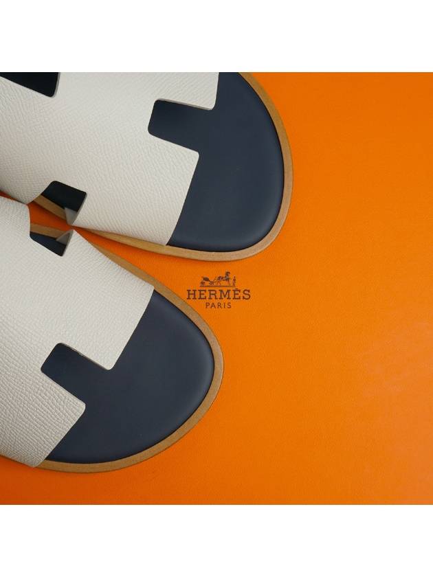 Hermes Izmir Sandal Epsom Blanc De Paris Bleu Celeste - HERMES - BALAAN 11