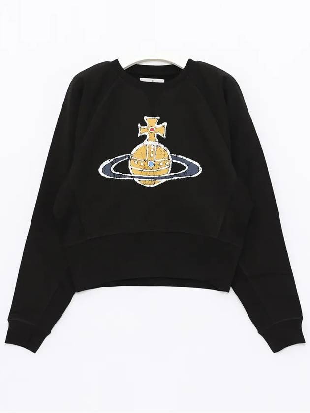 Logo Print Cotton Sweatshirt Black - VIVIENNE WESTWOOD - BALAAN 3