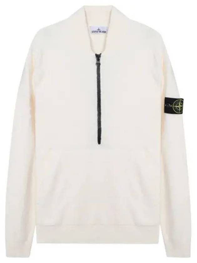 Badge half zip knit men s long sleeved t shirt - STONE ISLAND - BALAAN 1