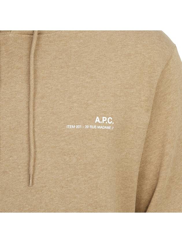 Logo Print Drawstring Hoodie Beige - A.P.C. - BALAAN 9