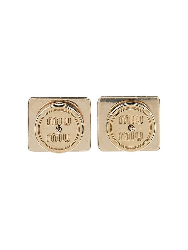 Logo Metal Earrings Gold - MIU MIU - BALAAN 4