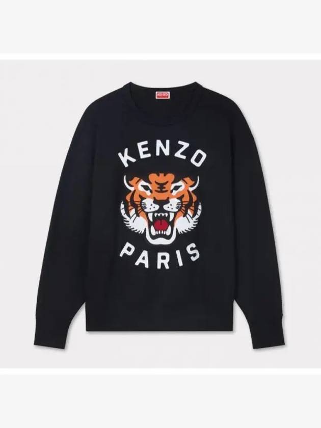 Lucky Tiger Embroidered Sweatshirt Black - KENZO - BALAAN 2