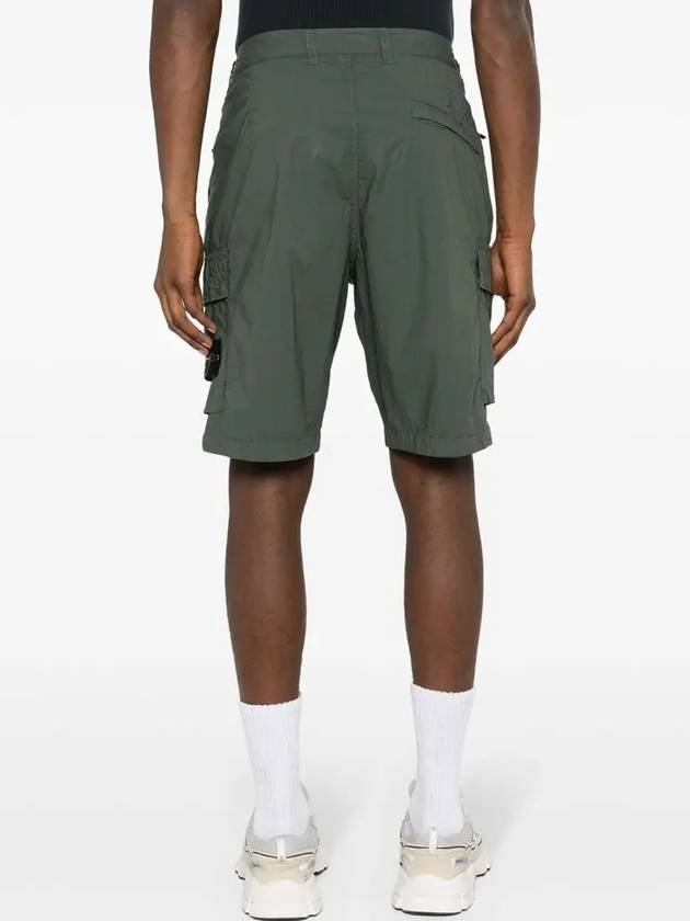 Light Stretch Cotton Bermuda Shorts Dark Green - STONE ISLAND - BALAAN 5