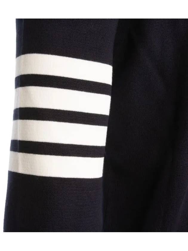 4 Bar Armband Milano Stitch Knit Top Navy - THOM BROWNE - BALAAN 5