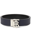 Reversible Monogram Leather Belt Navy - BURBERRY - BALAAN 2