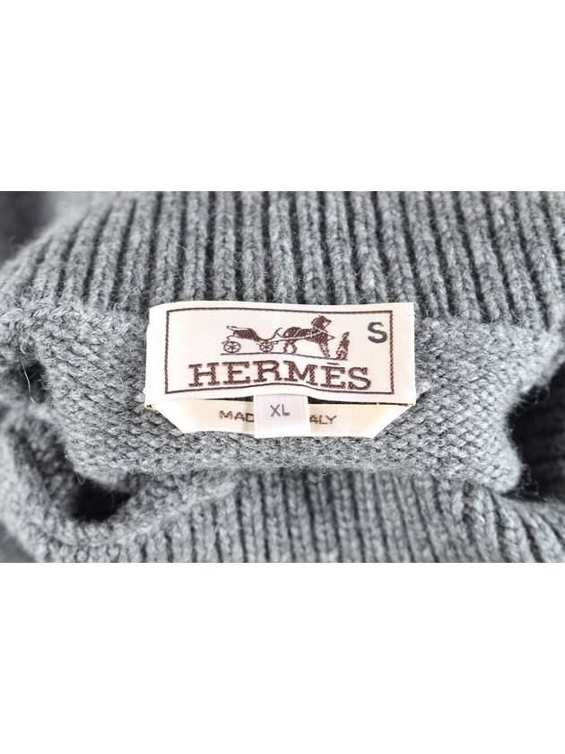 Multicolor Leather Patch Cashmere Turtleneck Knit XL - HERMES - BALAAN 8