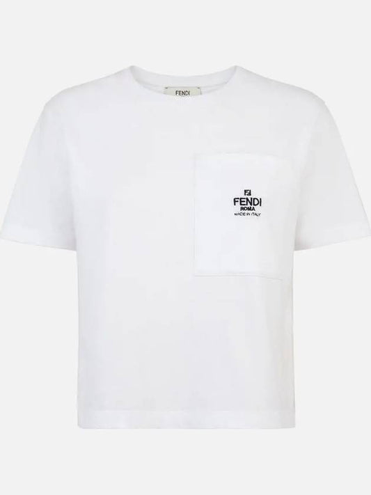 Roma Pocket Short Sleeve T-Shirt White - FENDI - BALAAN 2