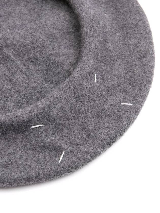 four stitch-logo virgin wool beret - MAISON MARGIELA - BALAAN 3