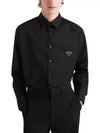 Cotton Long Sleeve Shirt Black - PRADA - BALAAN 5