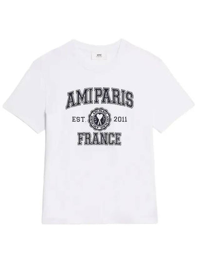 Varsity Logo Short Sleeve T-Shirt White - AMI - BALAAN 2