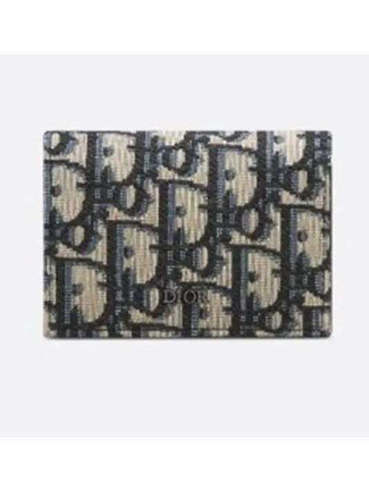 Business Oblique Jacquard Card Holder Beige & Black - DIOR - BALAAN 2