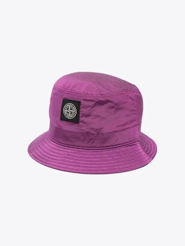 Logo Patch Nylon Metal Bucket Hat Magenta - STONE ISLAND - BALAAN 2