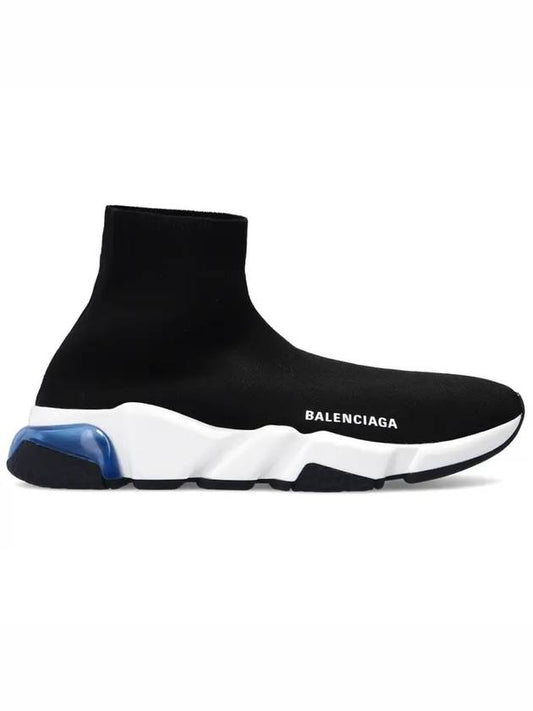 Speed ??Clear Sole High Top Sneakers Blue Black - BALENCIAGA - BALAAN.