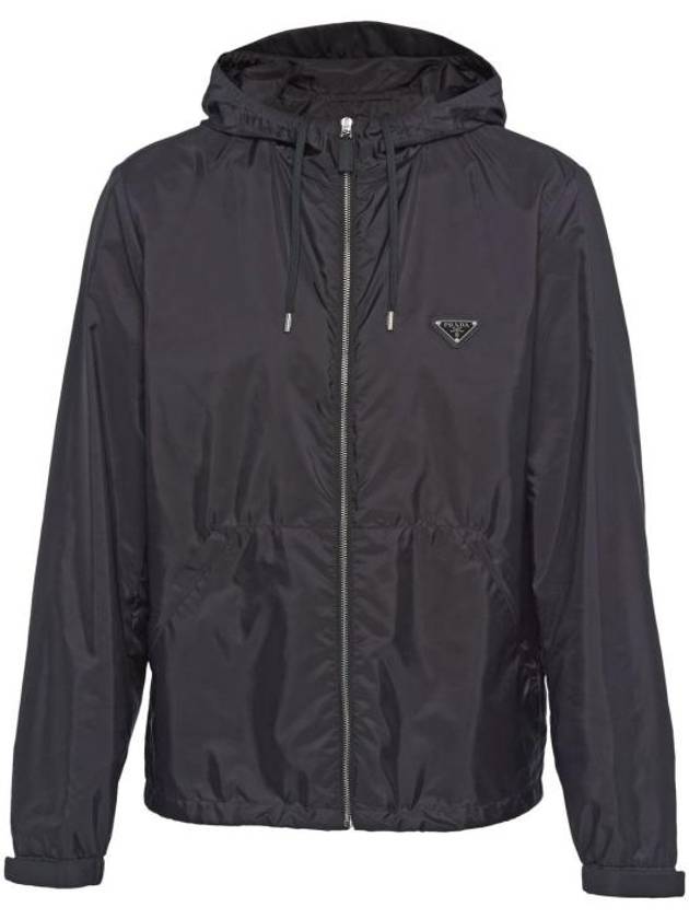 Men's Logo Nylon Hooded Jacket Black - PRADA - BALAAN 2