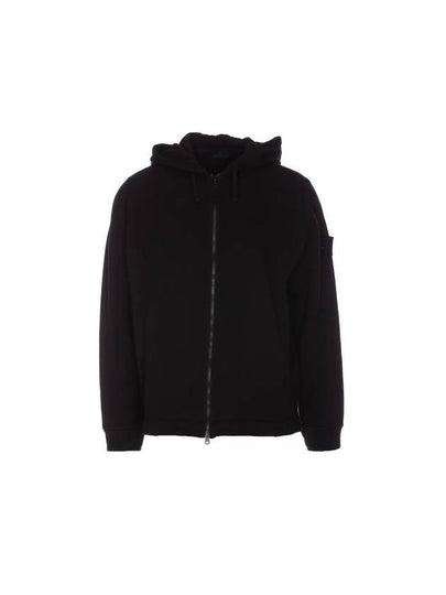 Ghost Piece Cotton Wool Fleece Zip Up Hoodie Black - STONE ISLAND - BALAAN 2