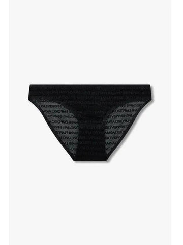 UNDERWEAR Women s Embroidered Logo Pattern Mesh Briefs Black - EMPORIO ARMANI - BALAAN 1