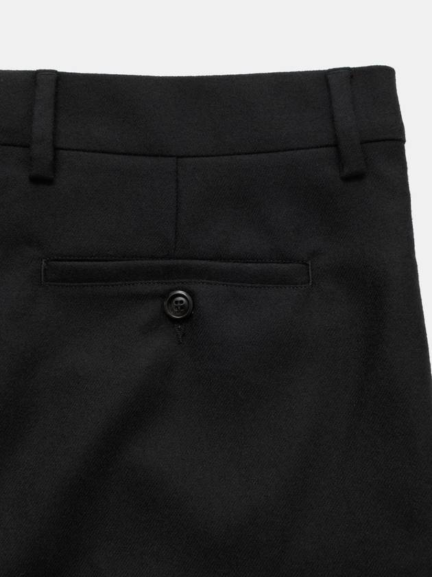 Cigarette Fit Wool Straight Pants Black - AMI - BALAAN 5