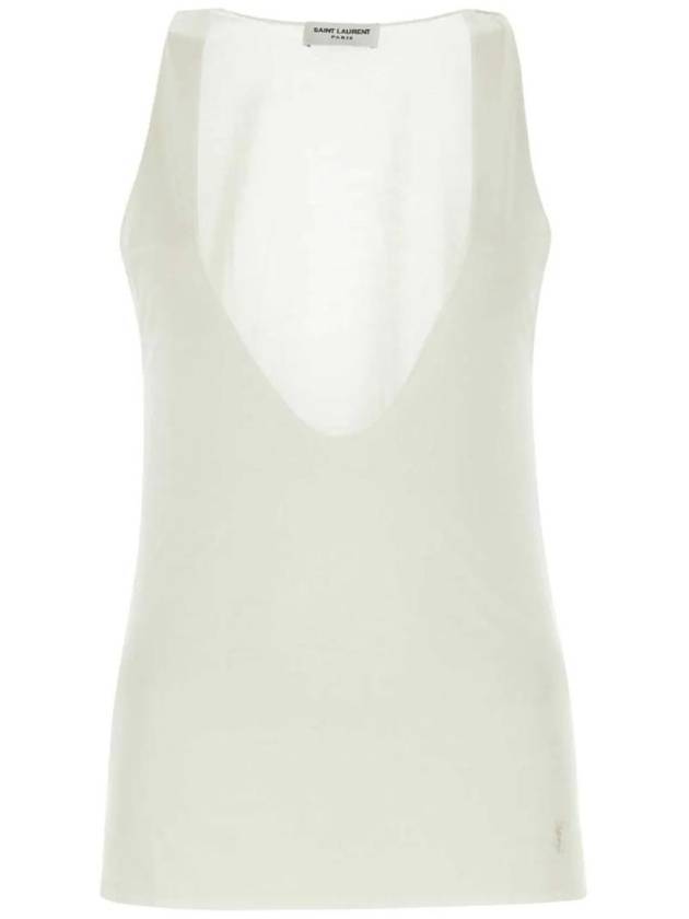 23 fw Silk Tank Top WITH Monogram Detail 761463Y37NH9502 B0650987390 - SAINT LAURENT - BALAAN 1