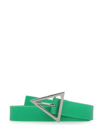 Triangle Buckle Arthur Fabric Belt Green - BOTTEGA VENETA - BALAAN 1