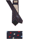 Interlocking G Heart Silk Jacquard Tie Blue - GUCCI - BALAAN 4