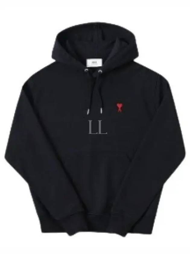 Red Heart Logo Classic Cotton Hoodie Black - AMI - BALAAN 2