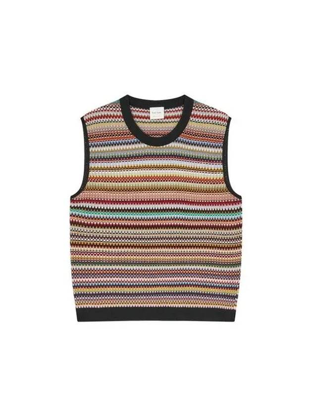 Women s Striped Pattern Knit Vest Black 271020 - PAUL SMITH - BALAAN 1